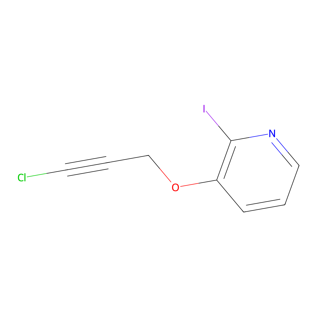 3-[(3-Chloroprop-2-yn-1-yl)oxy]-2-iodopyridine molecular structure, CAS 1625636-76-1