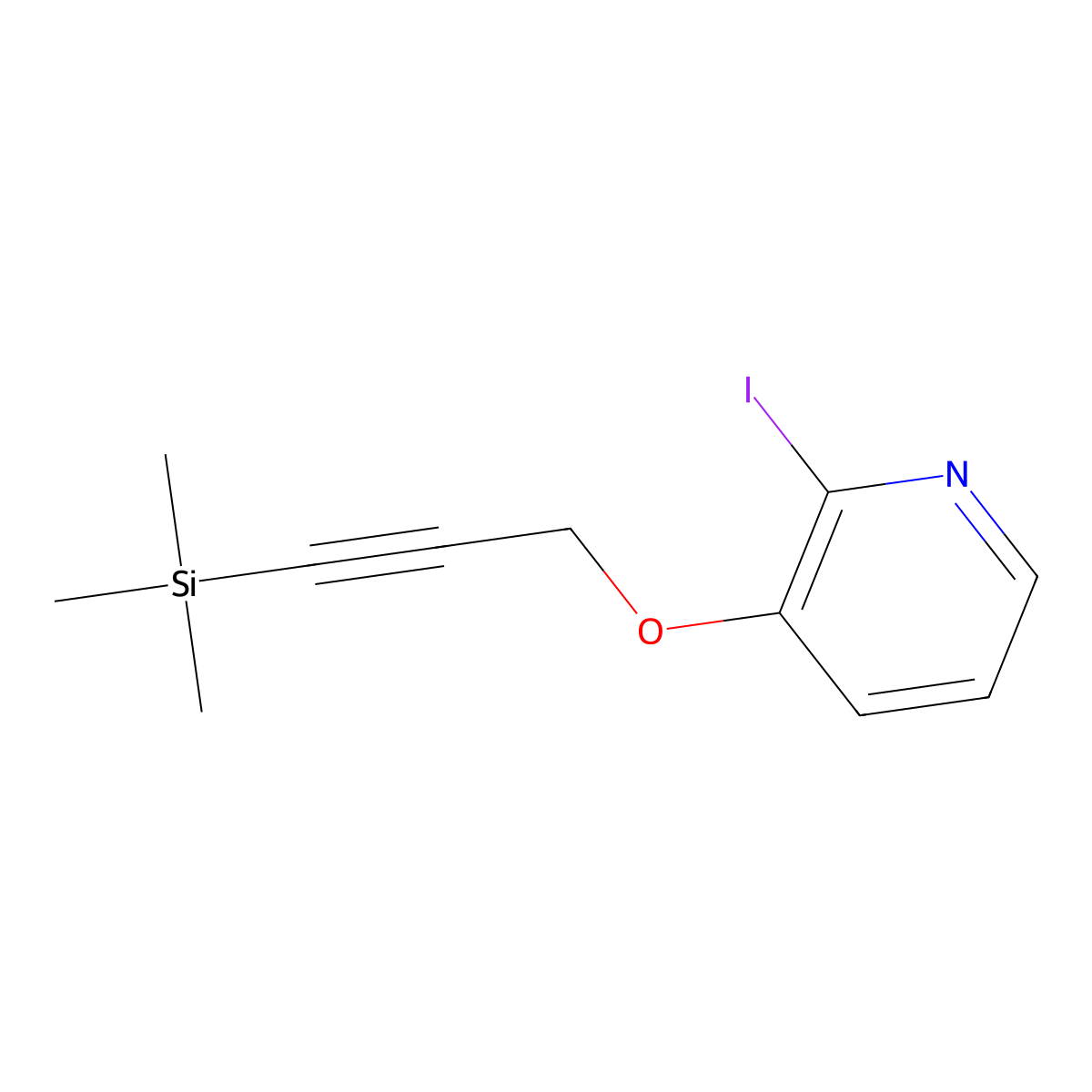 2-Iodo-3-((3-(trimethylsilyl)prop-2-yn-1-yl)oxy)pyridine molecular structure, CAS 1625637-06-0