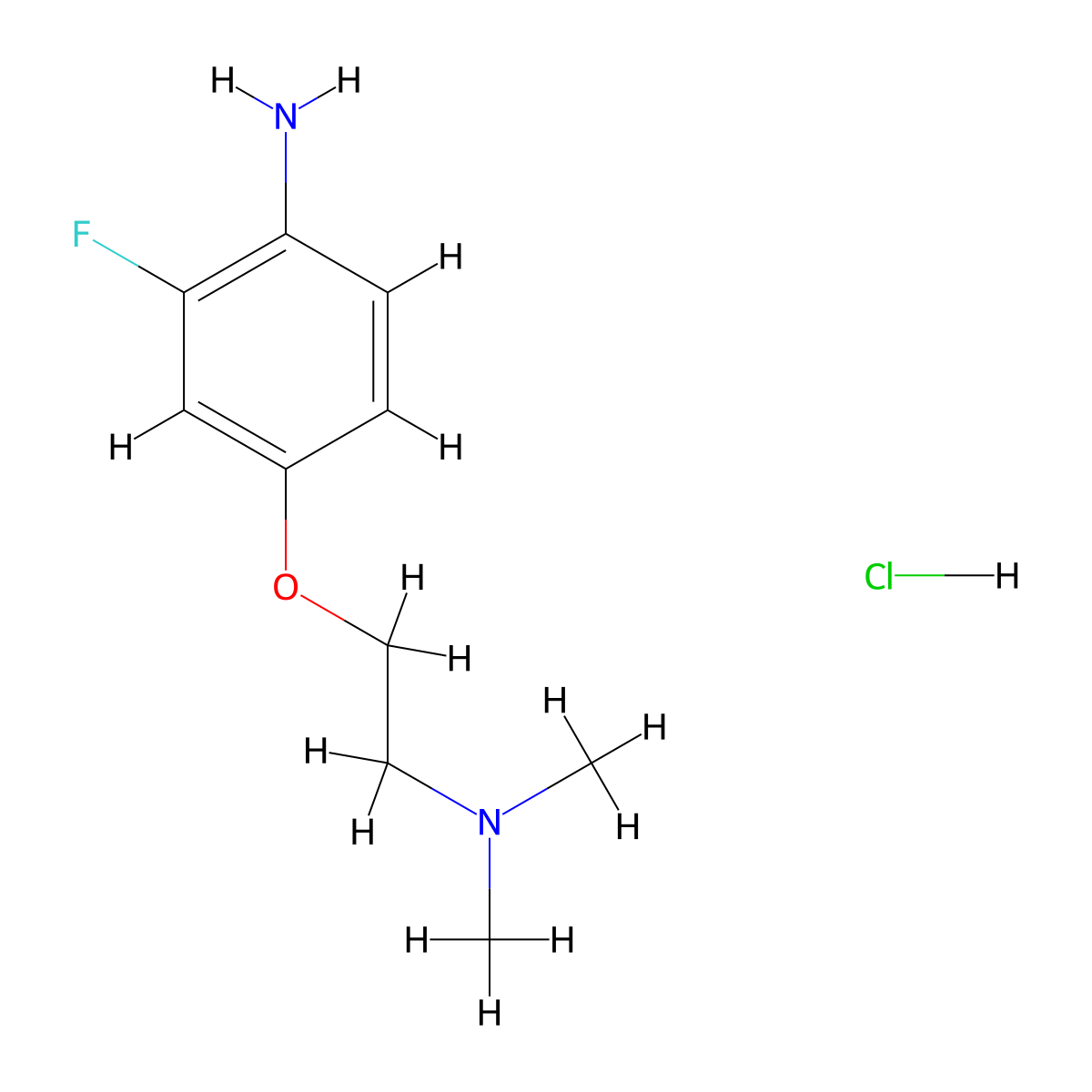 4-[2-(Dimethylamino)ethoxy]-2-fluoroanilinehydrochloride molecular structure, CAS 1625678-84-3