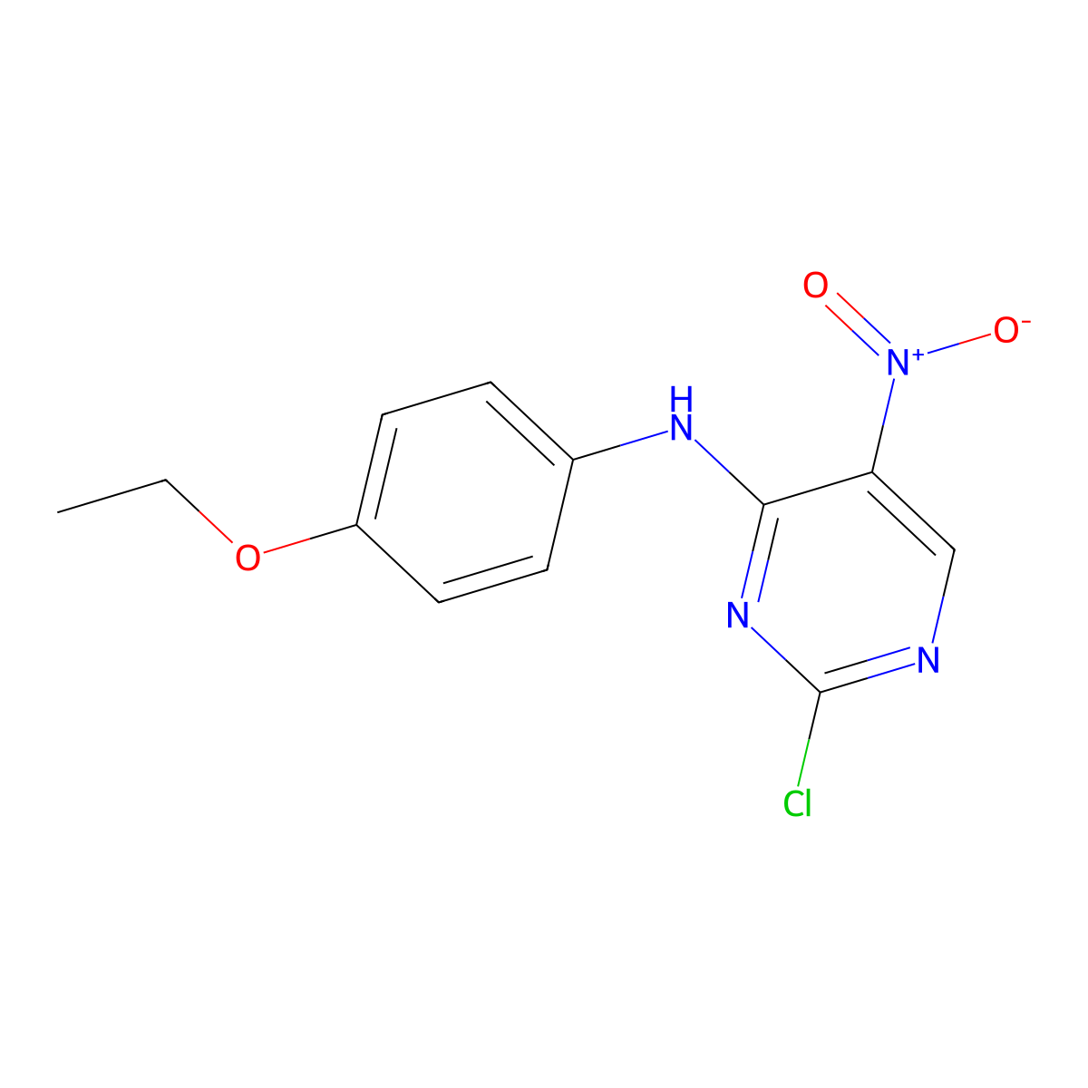 2-Chloro-N-(4-ethoxyphenyl)-5-nitropyrimidin-4-amine molecular structure, CAS 1625680-08-1