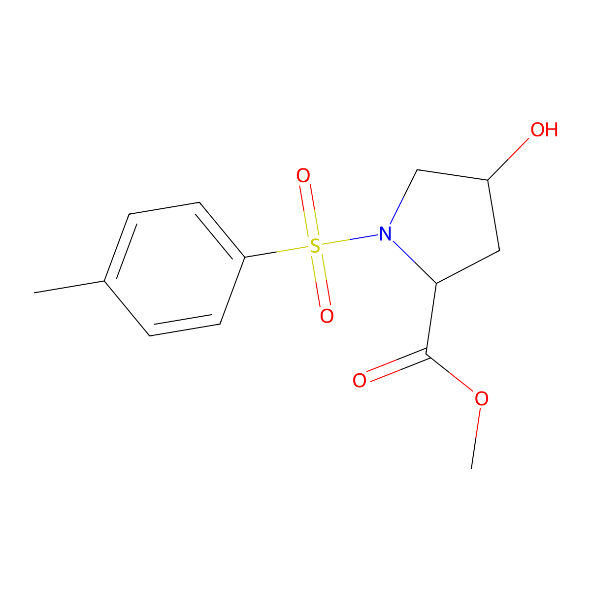 Methyl 4-hydroxy-1-tosylpyrrolidine-2-carboxylate molecular structure, CAS 16257-57-1