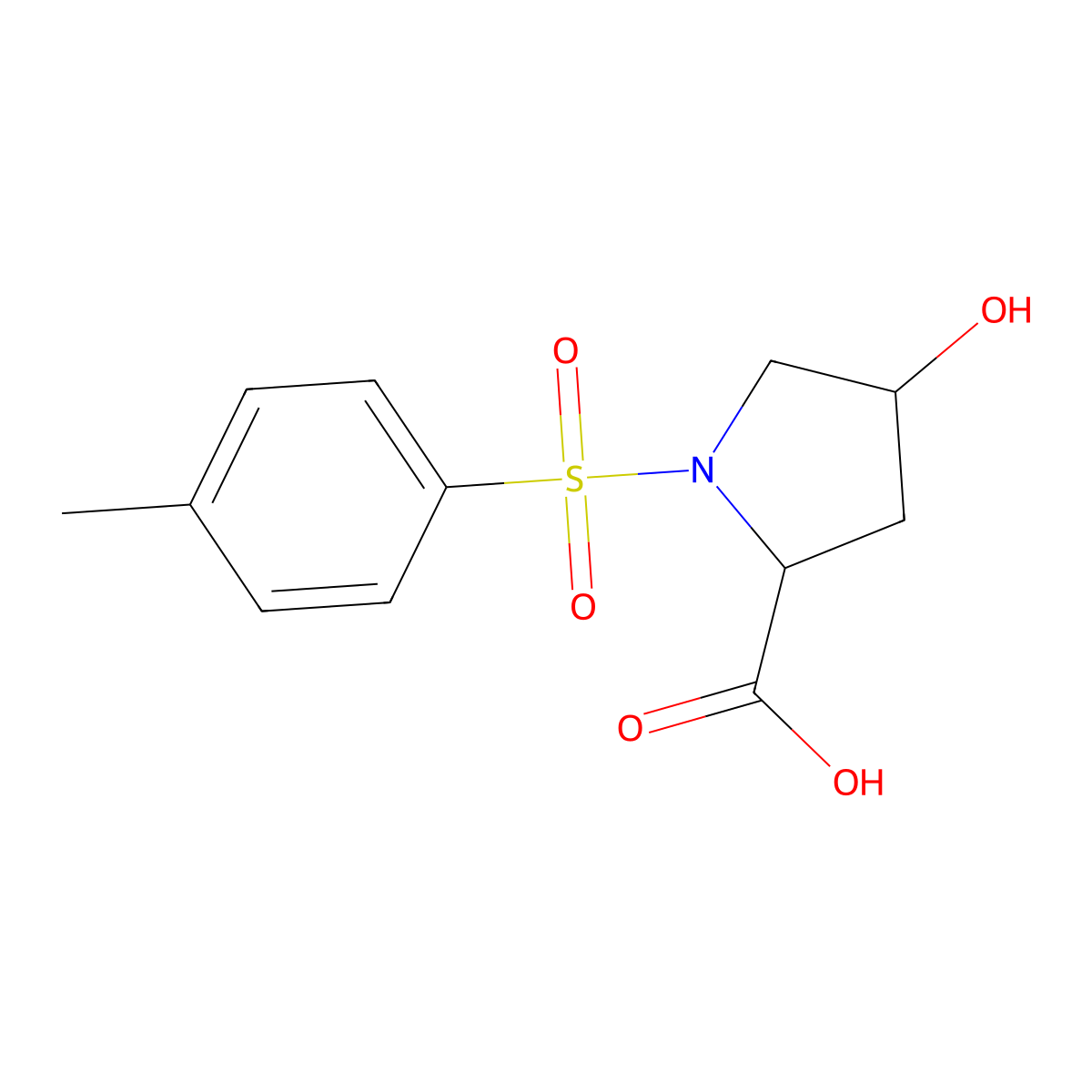 4-Hydroxy-1-[(4-methylphenyl)sulfonyl]-2-pyrrolidinecarboxylic acid molecular structure, CAS 16257-64-0