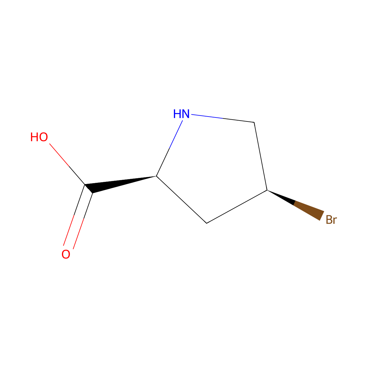 (2S,4S)-4-bromopyrrolidine-2-carboxylic Acid molecular structure, CAS 16257-69-5