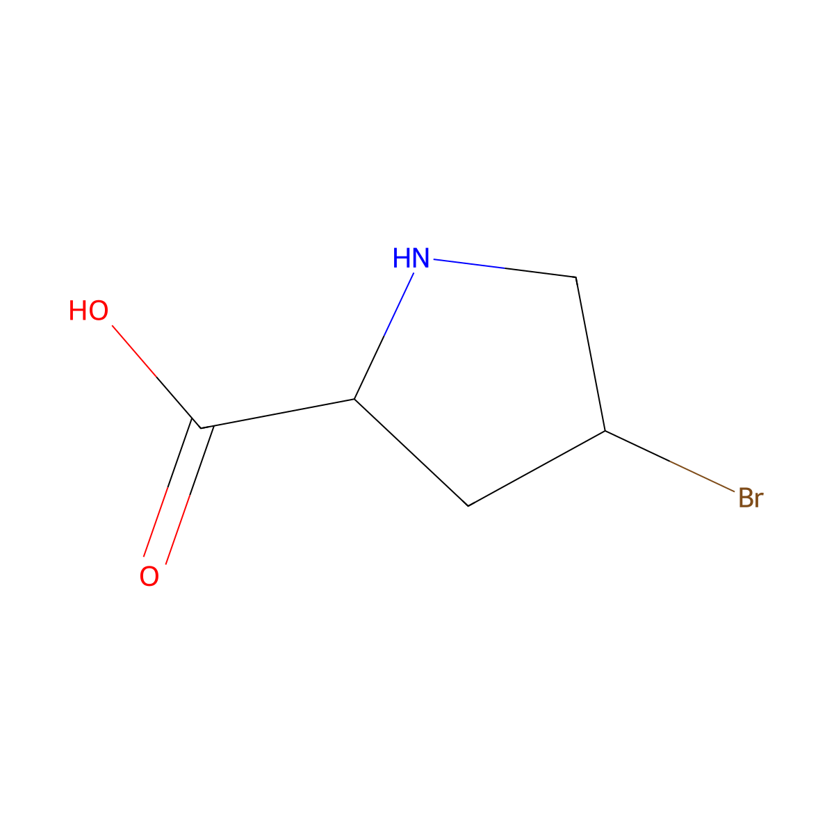 (2S,4R)-4-Bromopyrrolidine-2-carboxylic acid molecular structure, CAS 16257-71-9