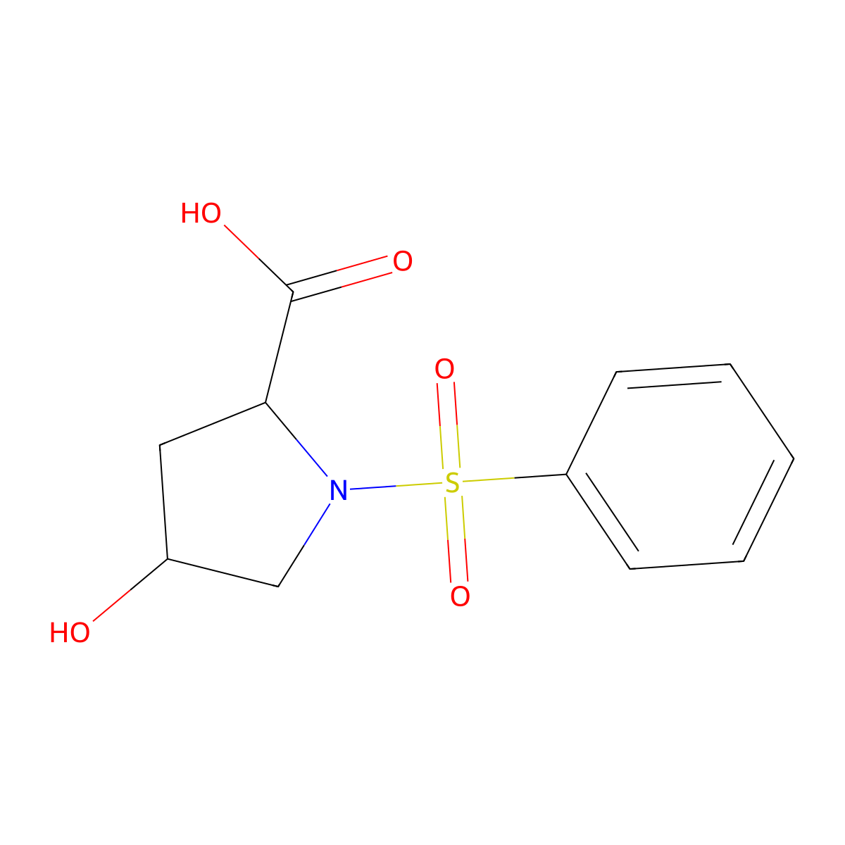 1-(Benzenesulfonyl)-4-hydroxypyrrolidine-2-carboxylic acid molecular structure, CAS 16257-76-4