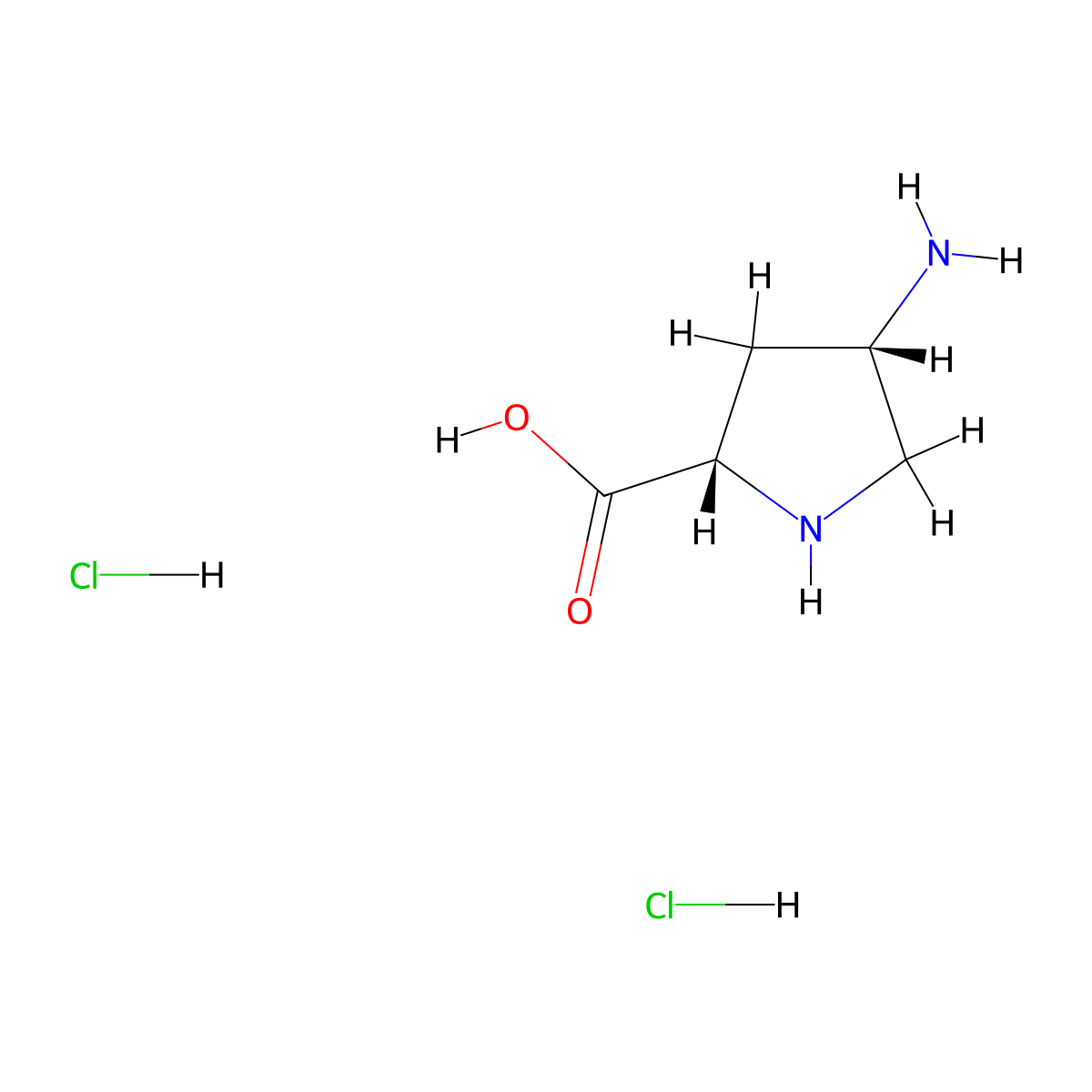 (2S,4S)-4-Aminopyrrolidine-2-carboxylic acid dihydrochloride molecular structure, CAS 16257-84-4