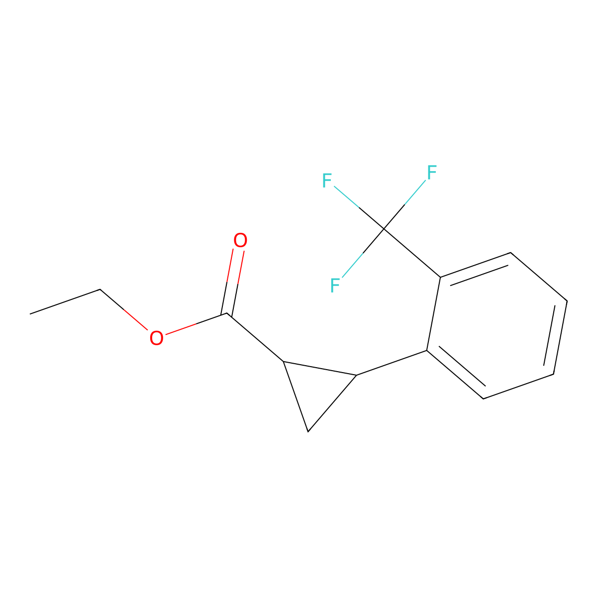 Ethyltrans-2-[2-(Trifluoromethyl)phenyl]cyclopropanecarboxylate molecular structure, CAS 1625719-27-8