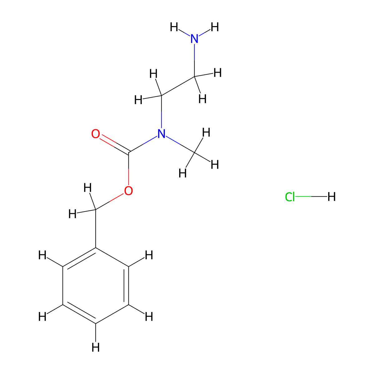 Benzyl (2-aminoethyl)(methyl)carbamate hydrochloride molecular structure, CAS 162576-01-4