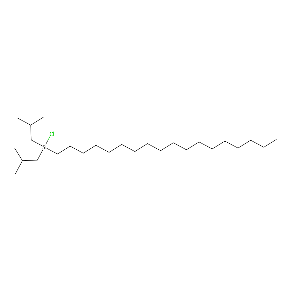 Chlorodiisobutyloctadecylsilane molecular structure, CAS 162578-86-1