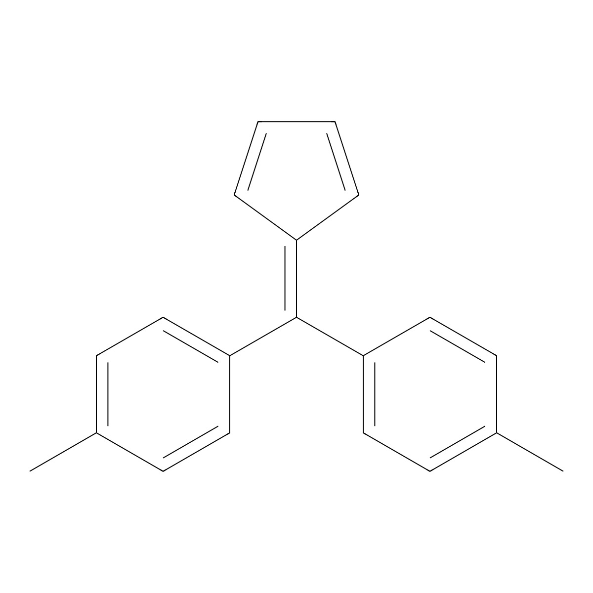 4,4'-(Cyclopenta-2,4-dien-1-ylidenemethylene)bis(methylbenzene) molecular structure, CAS 16259-59-9