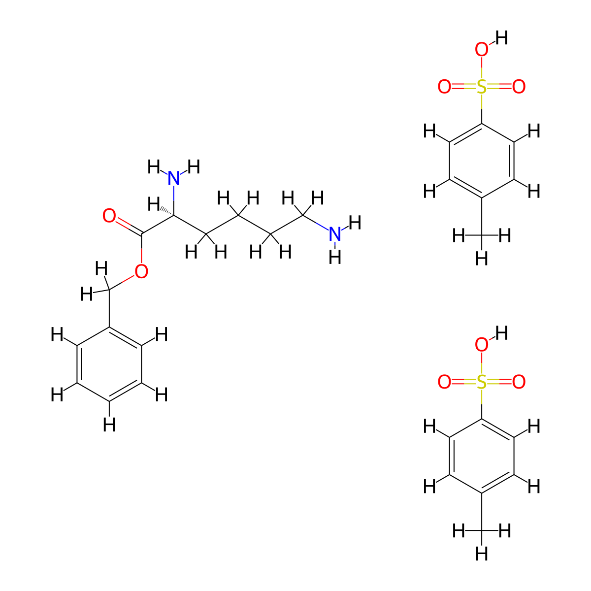 (S)-Benzyl 2,6-diaminohexanoate bis(4-methylbenzenesulfonate) molecular structure, CAS 16259-78-2