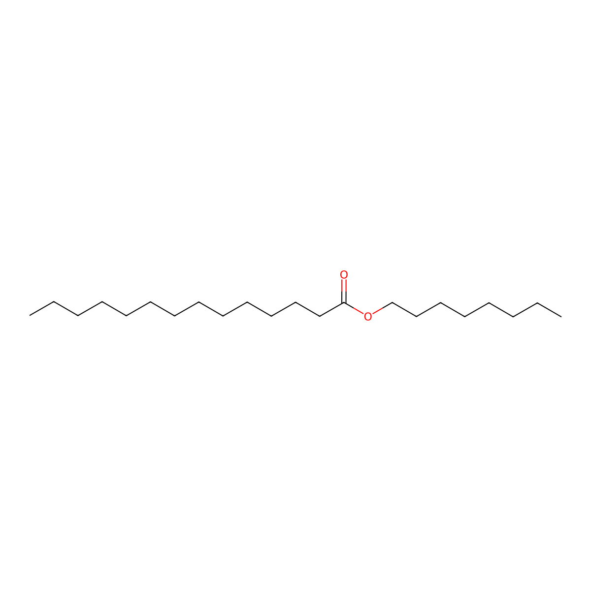Tetradecanoic acid, octyl ester molecular structure, CAS 16260-26-7