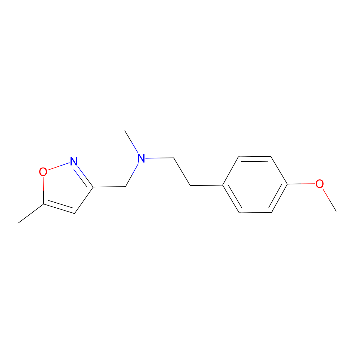 [2-(4-Methoxyphenyl)ethyl](methyl)[(5-methyl-1,2-oxazol-3-yl)methyl]amine molecular structure, CAS 1626012-53-0