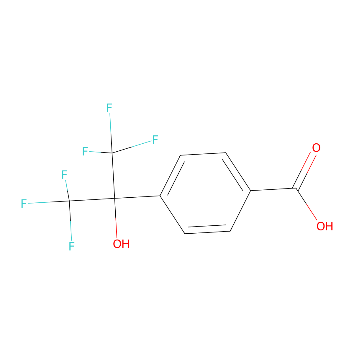 4-(1,1,1,3,3,3-Hexafluoro-2-hydroxypropan-2-yl)benzoic acid molecular structure, CAS 16261-80-6