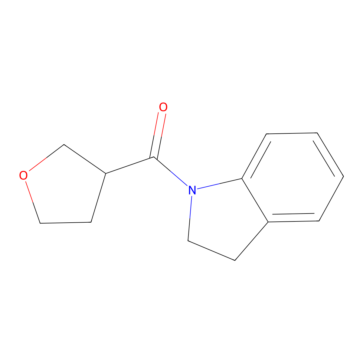 1-(oxolane-3-carbonyl)-2,3-dihydro-1H-indole molecular structure, CAS 1626113-97-0