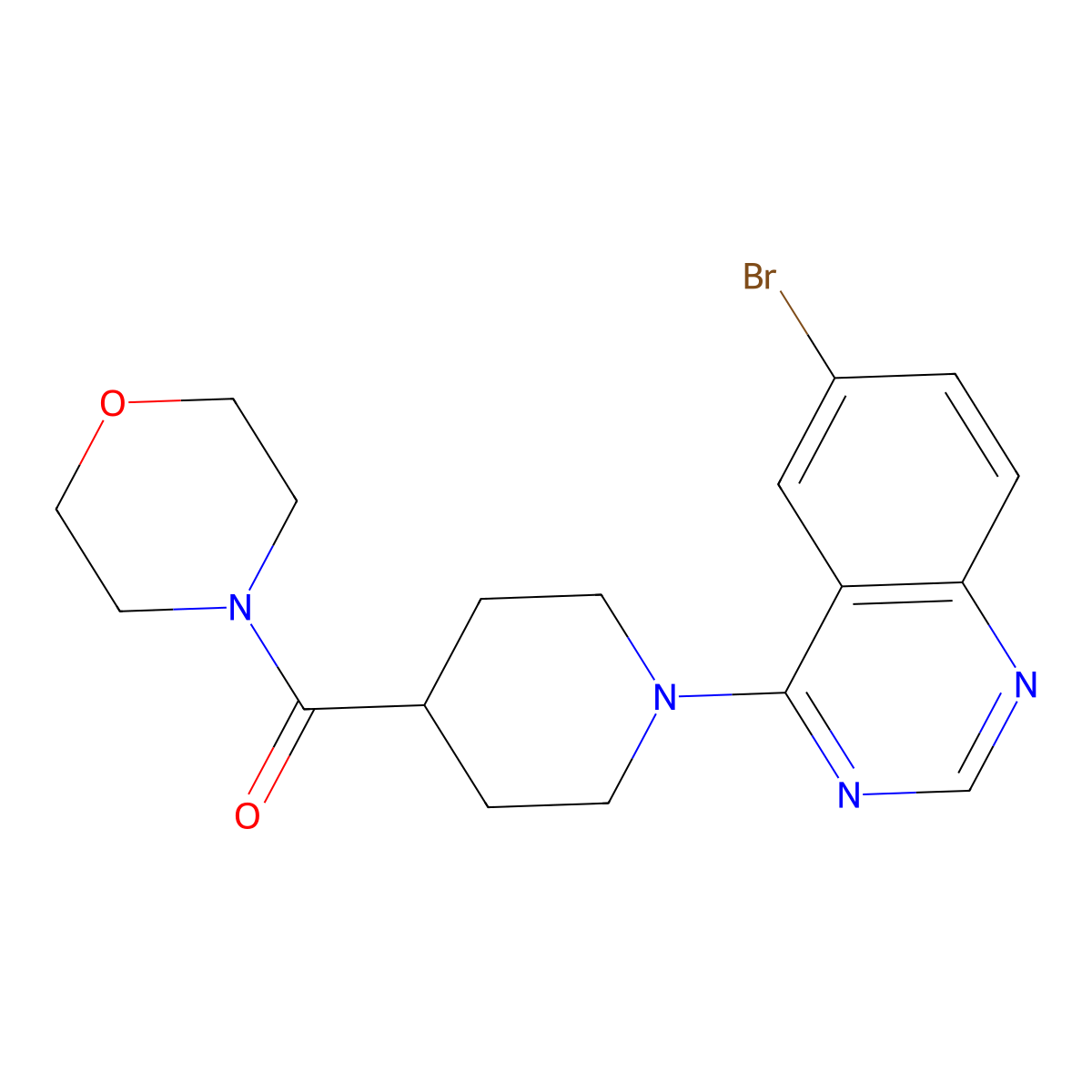6-Bromo-4-[4-(morpholine-4-carbonyl)piperidin-1-yl]quinazoline molecular structure, CAS 1626136-08-0