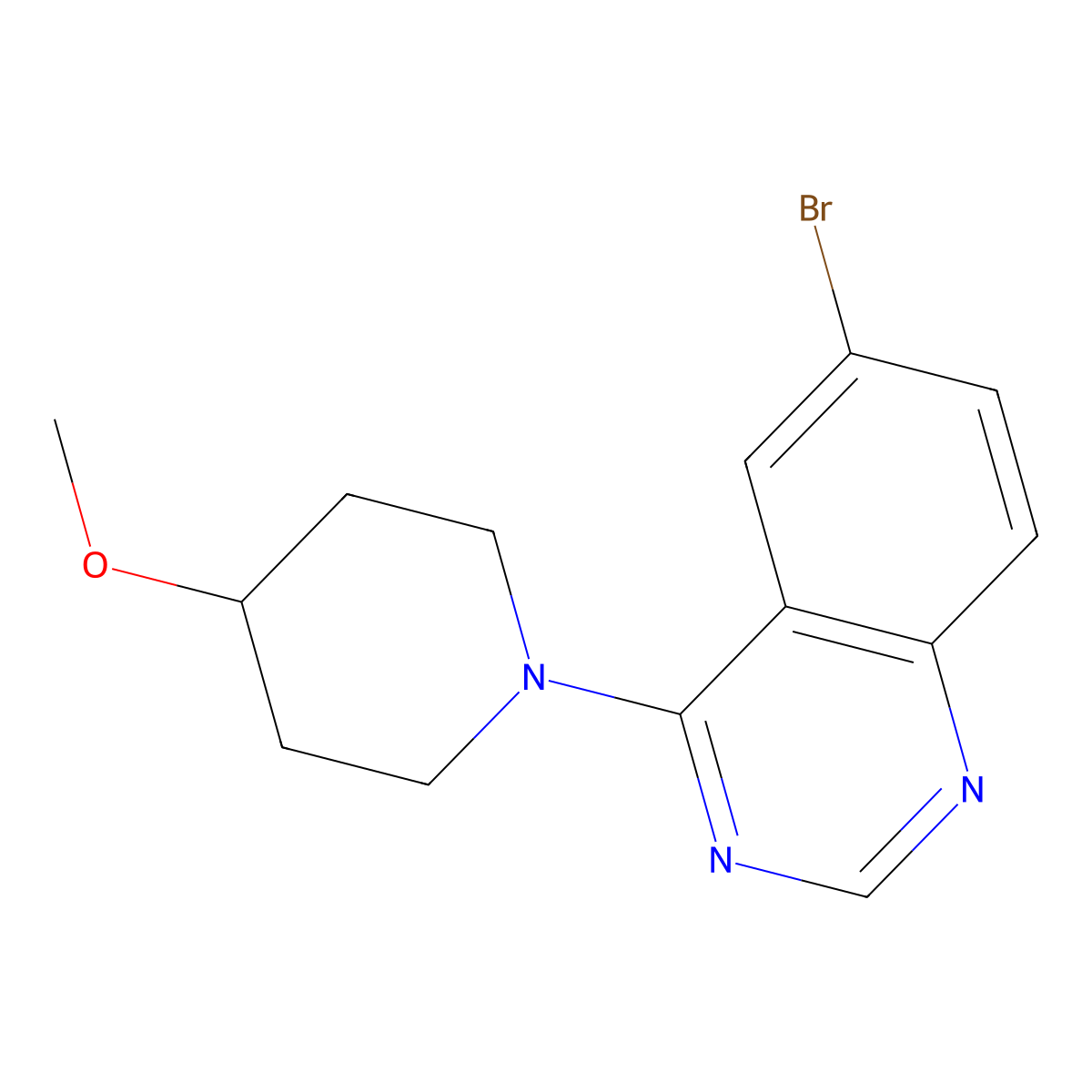6-Bromo-4-(4-methoxypiperidin-1-yl)quinazoline molecular structure, CAS 1626136-88-6