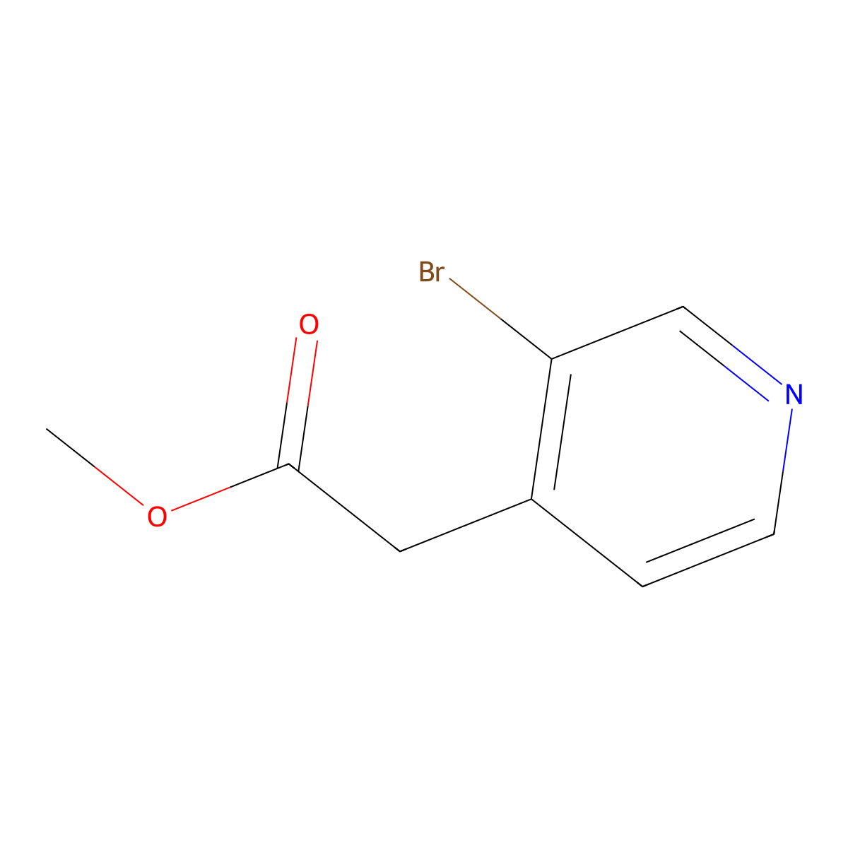 Methyl 2-(3-bromopyridin-4-yl)acetate molecular structure, CAS 162615-12-5