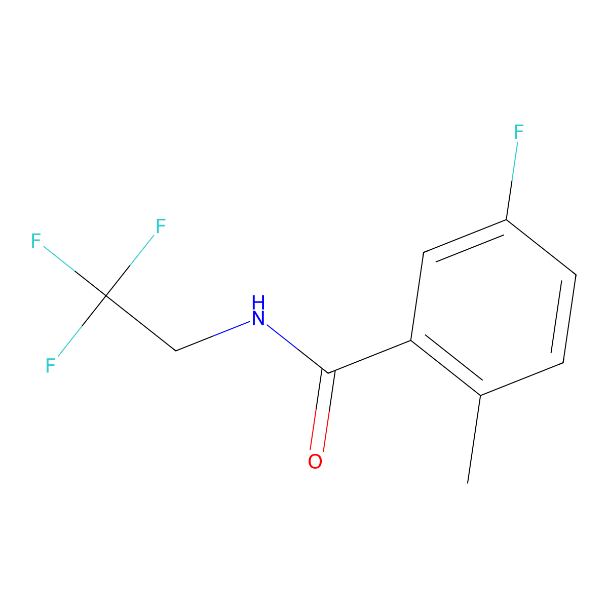 5-Fluoro-2-methyl-N-(2,2,2-trifluoroethyl)benzamide molecular structure, CAS 1626229-10-4