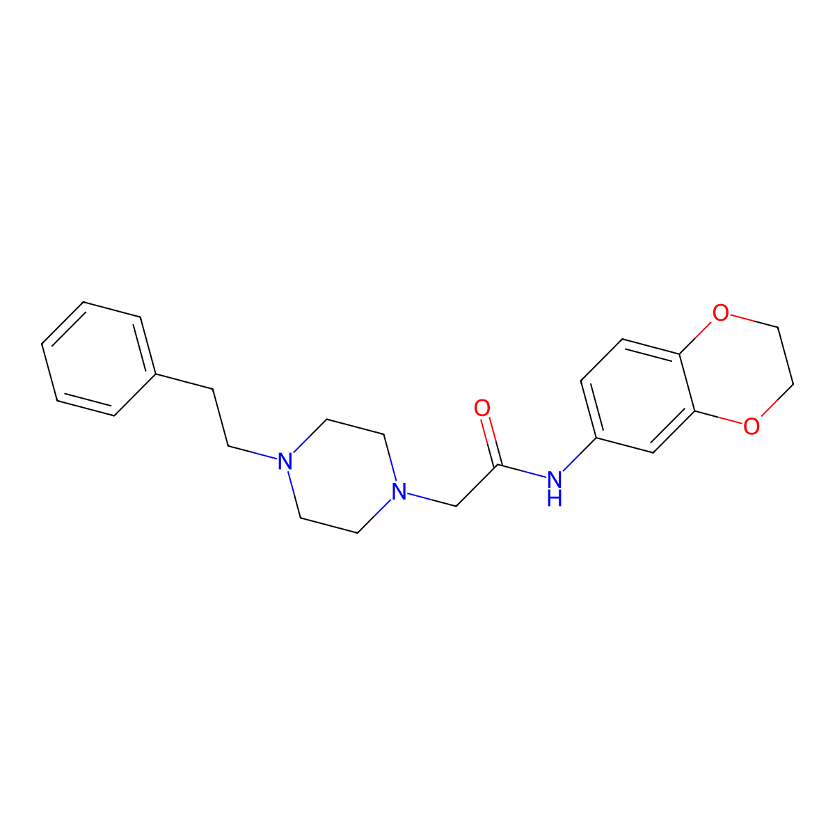 N-(2,3-dihydro-1,4-benzodioxin-6-yl)-2-[4-(2-phenylethyl)piperazin-1-yl]acetamide molecular structure, CAS 1626283-33-7