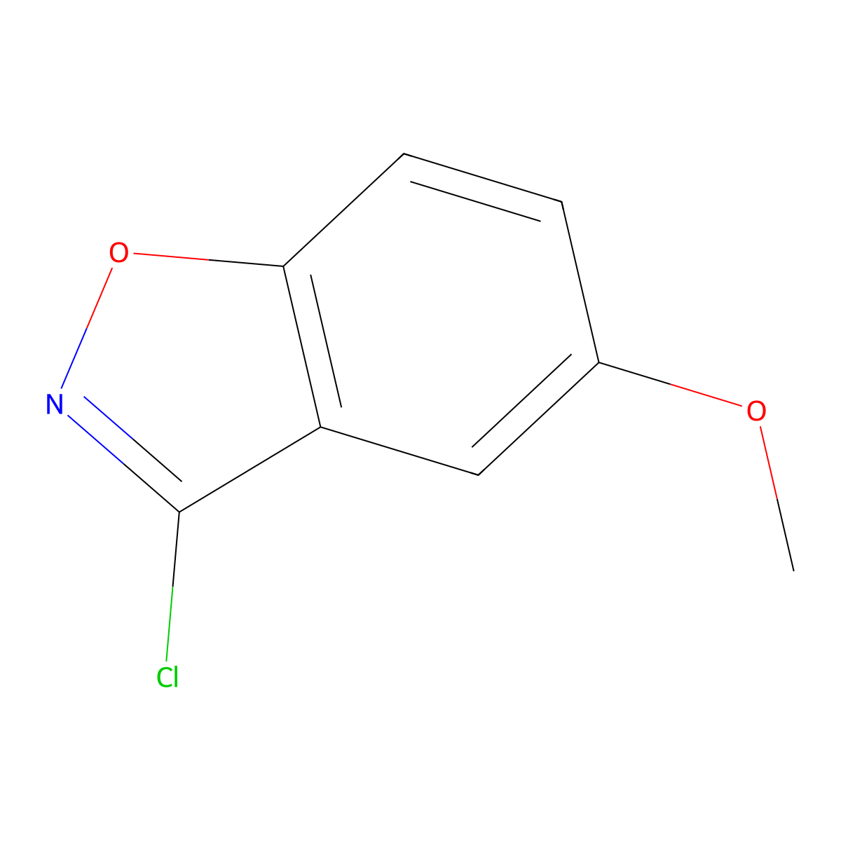 3-Chloro-5-methoxy-1,2-benzoxazole molecular structure, CAS 16263-58-4