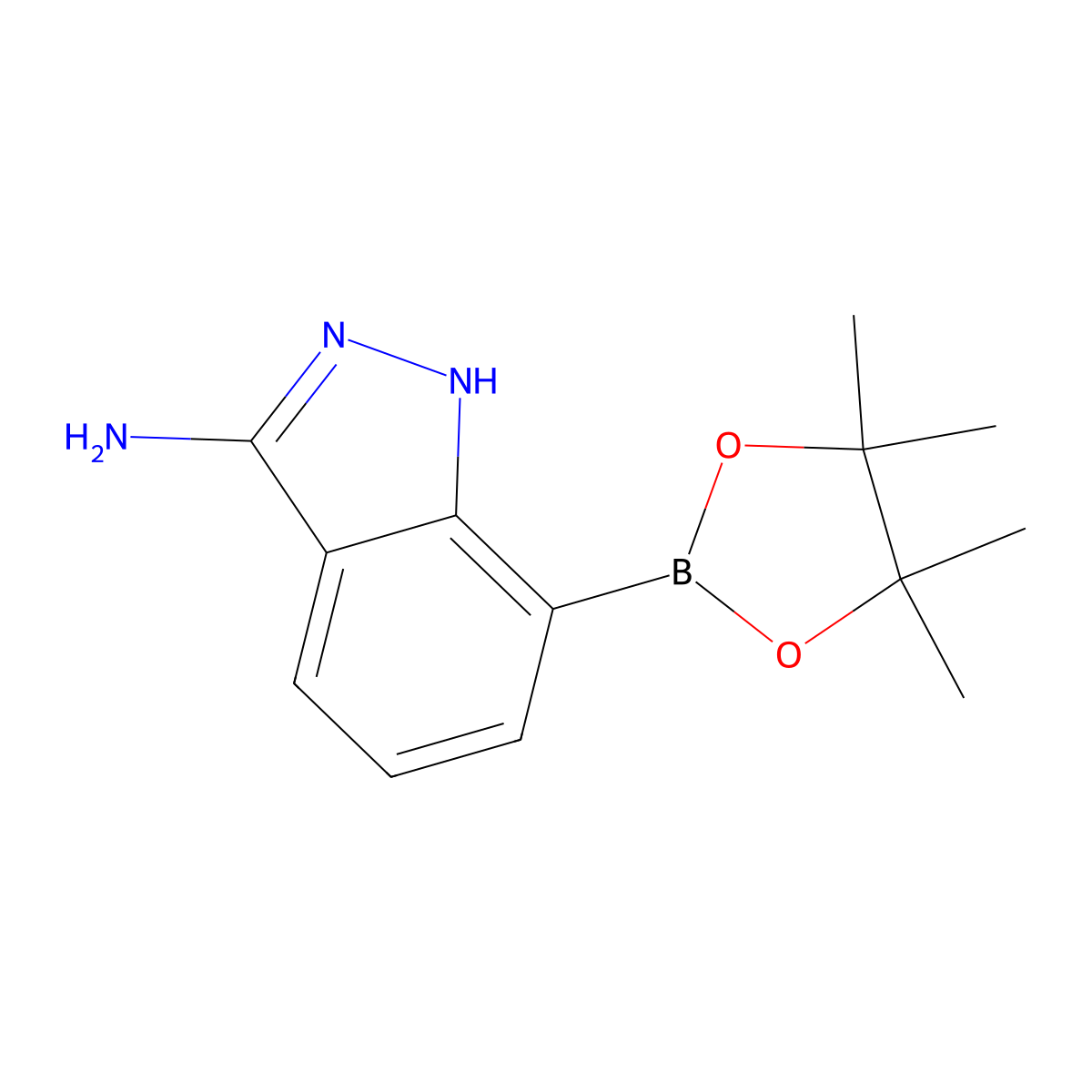 7-(4,4,5,5-Tetramethyl-1,3,2-dioxaborolan-2-yl)-1H-indazol-3-amine molecular structure, CAS 1626335-94-1