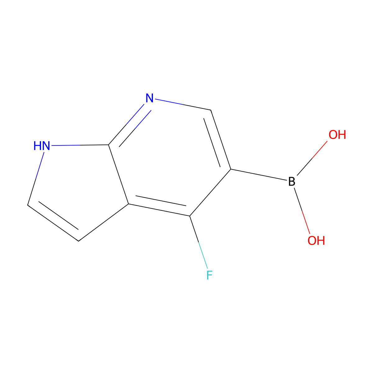 {4-Fluoro-1H-pyrrolo[2,3-b]pyridin-5-yl}boronic acid molecular structure, CAS 1626336-01-3