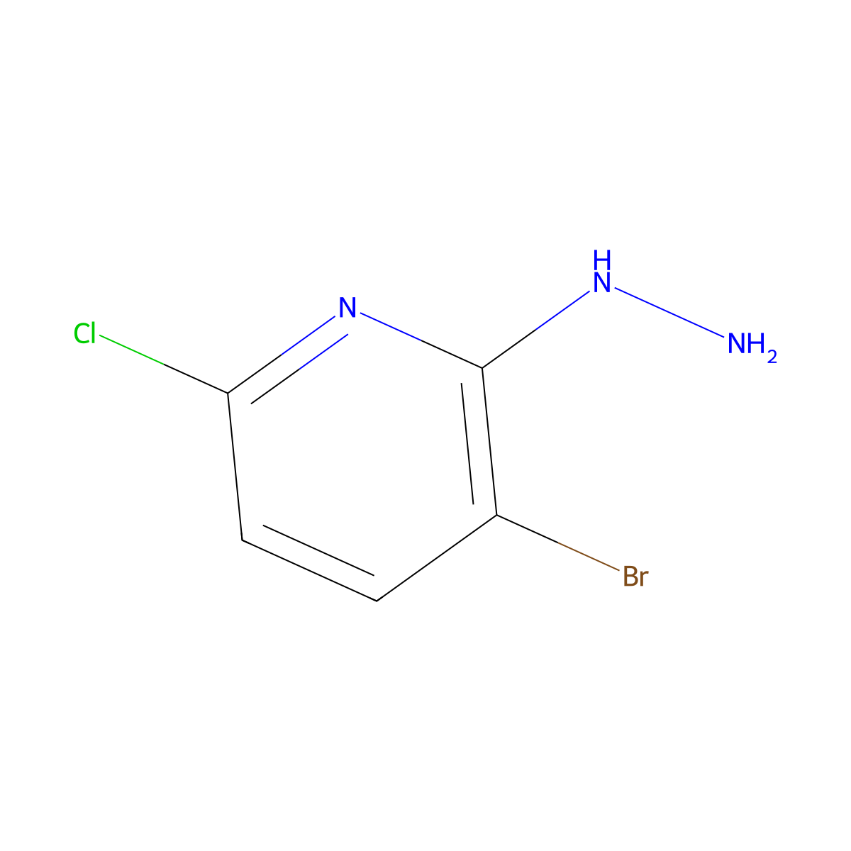 3-Bromo-6-chloro-2-hydrazinylpyridine molecular structure, CAS 1626336-59-1