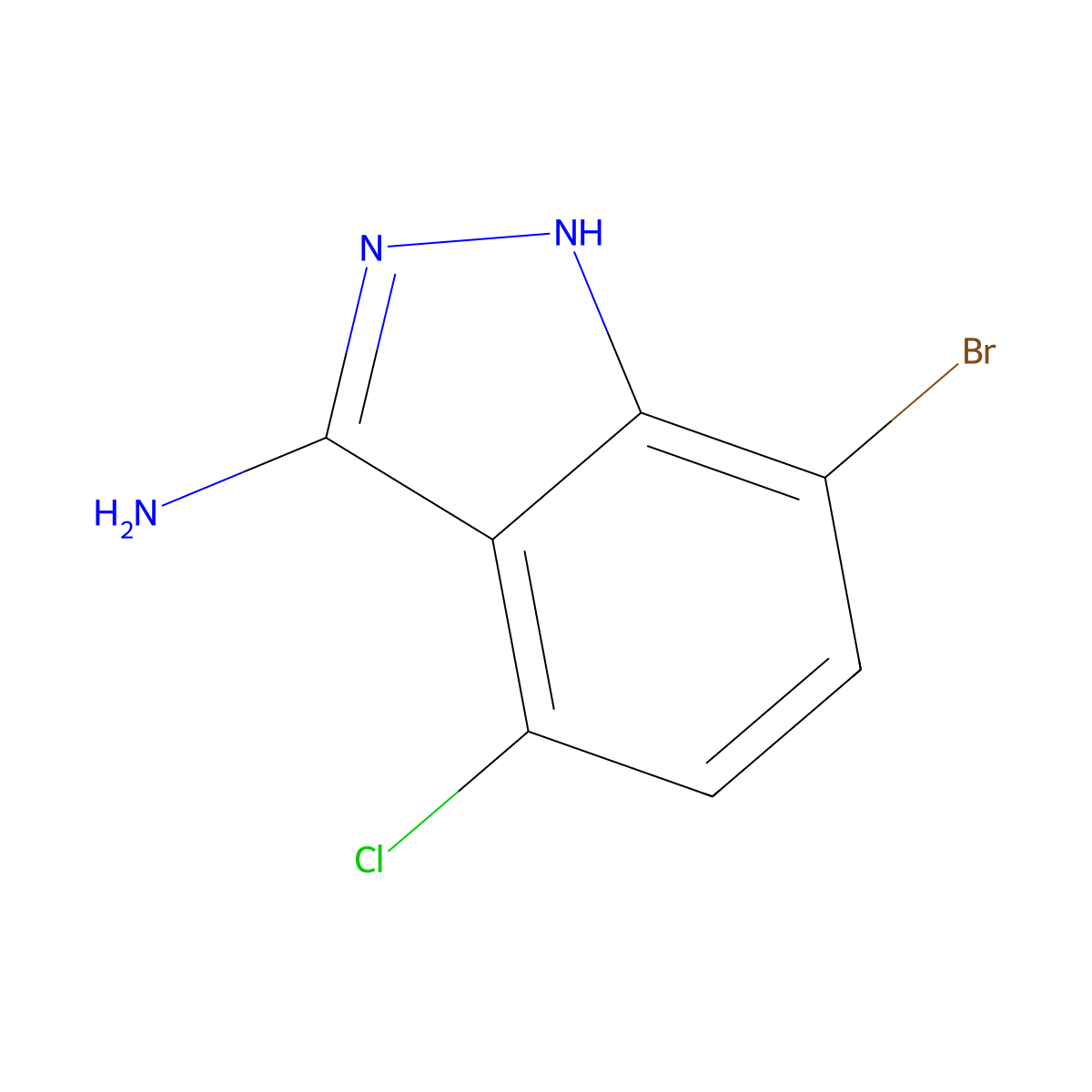 7-bromo-4-chloro-1H-indazol-3-amine molecular structure, CAS 1626336-65-9