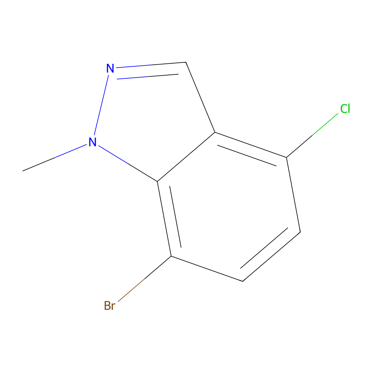 7-bromo-4-chloro-1-methyl-1H-indazole molecular structure, CAS 1626337-08-3