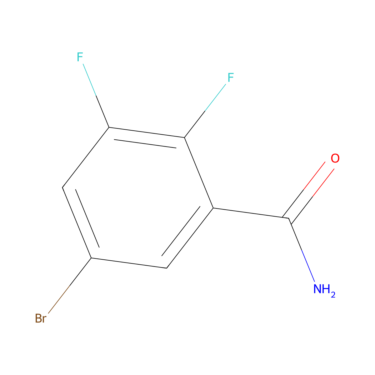 5-Bromo-2,3-difluorobenzamide molecular structure, CAS 1626337-90-3