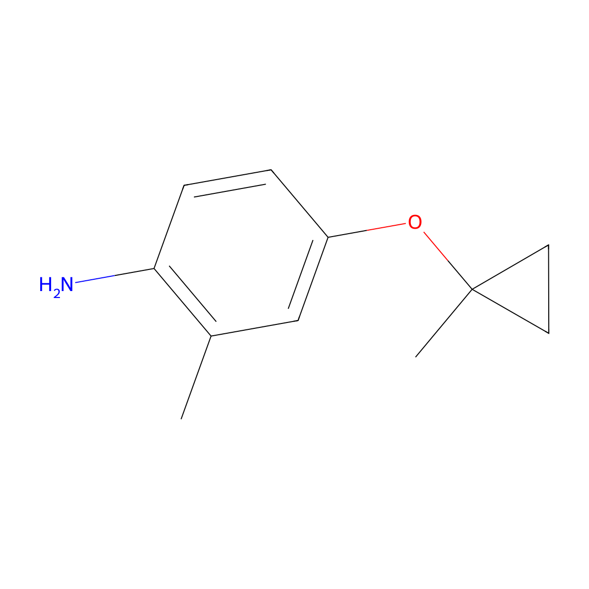 2-Methyl-4-(1-methylcyclopropoxy)aniline molecular structure, CAS 1626355-71-2