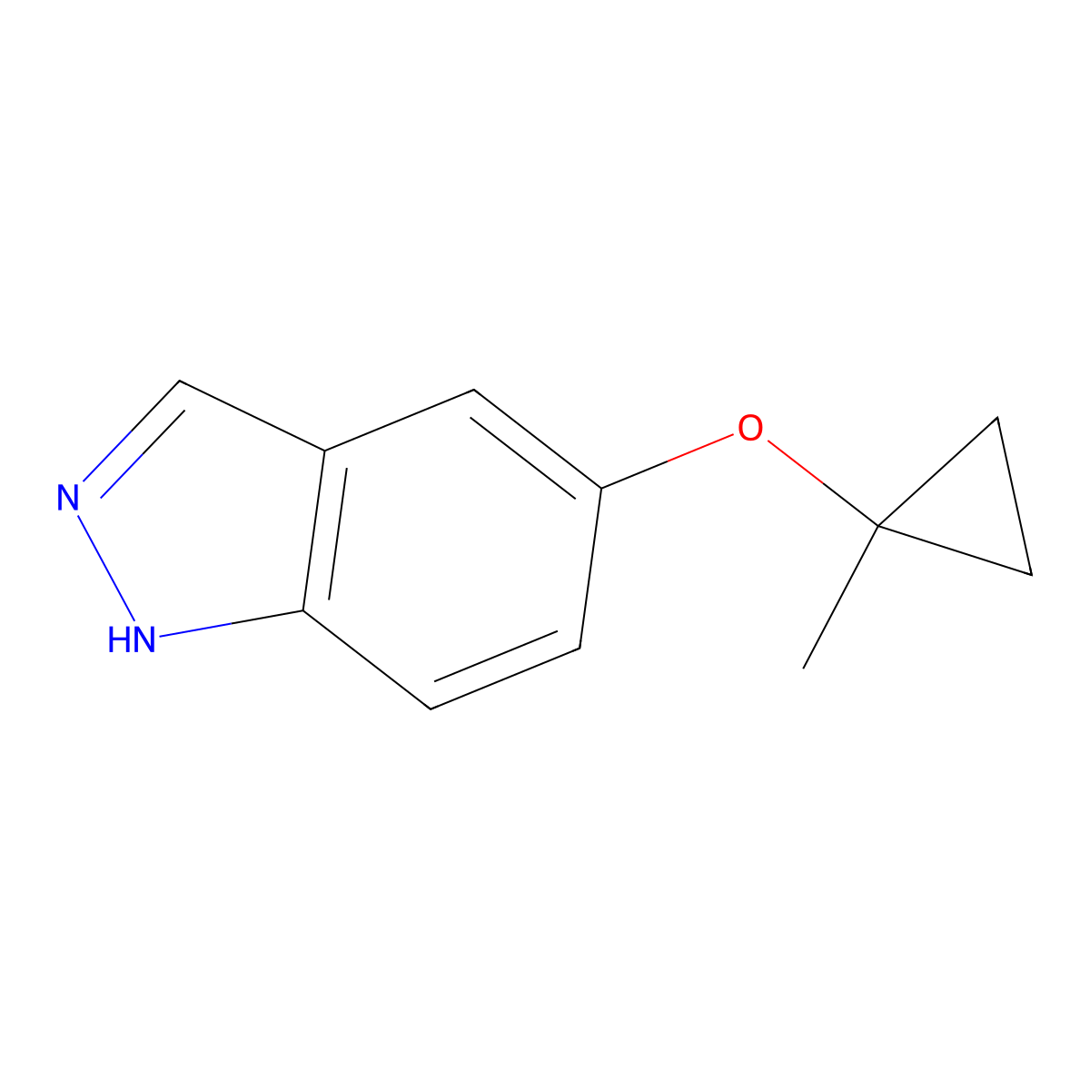 5-(1-methylcyclopropoxy)-1H-indazole molecular structure, CAS 1626355-74-5