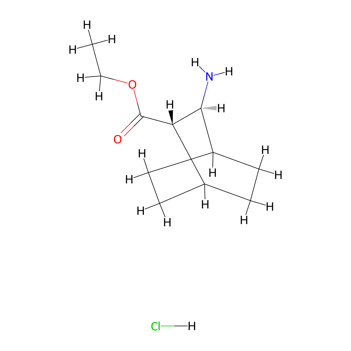 (2S,3S)-Ethyl 3-aminobicyclo[2.2.2]octane-2-carboxylate hydrochloride molecular structure, CAS 1626394-43-1