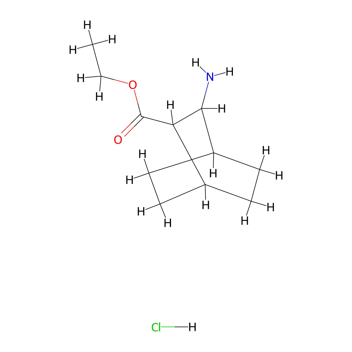 Ethyl 3-aminobicyclo[2.2.2]octane-2-carboxylate;hydrochloride molecular structure, CAS 1626394-44-2