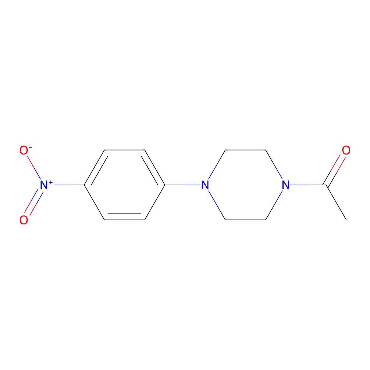 1-Acetyl-4-(4-nitrophenyl)piperazine molecular structure, CAS 16264-08-7