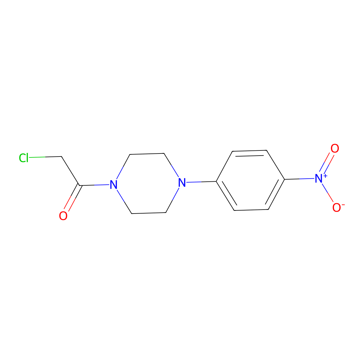 2-Chloro-1-[4-(4-nitrophenyl)piperazin-1-yl]ethan-1-one molecular structure, CAS 16264-11-2