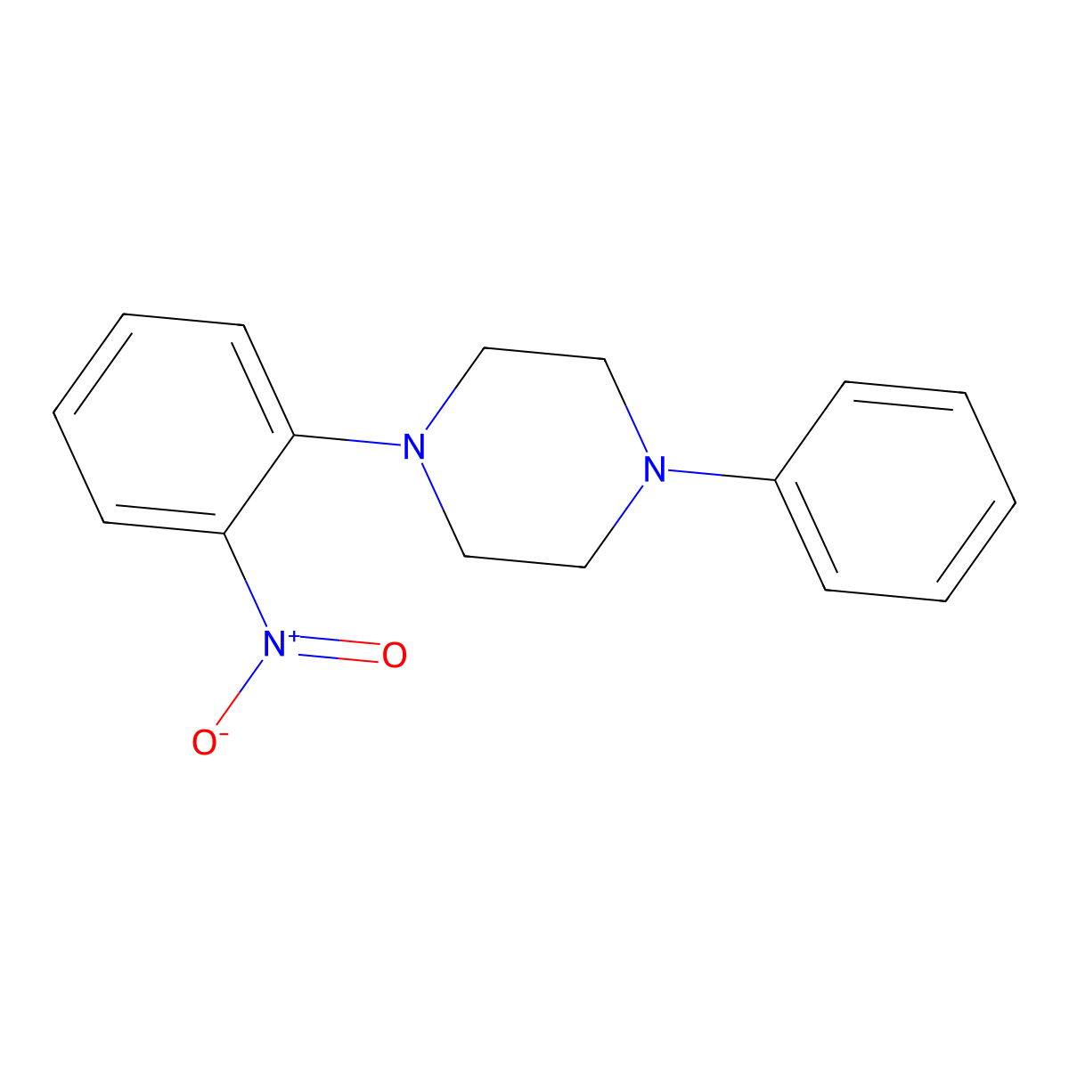 1-(2-Nitrophenyl)-4-phenylpiperazine molecular structure, CAS 16264-15-6