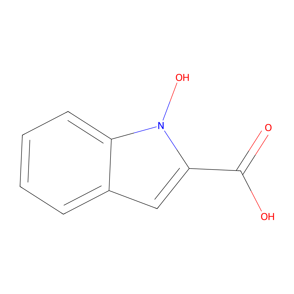 1-Hydroxyindole-2-carboxylic acid molecular structure, CAS 16264-71-4