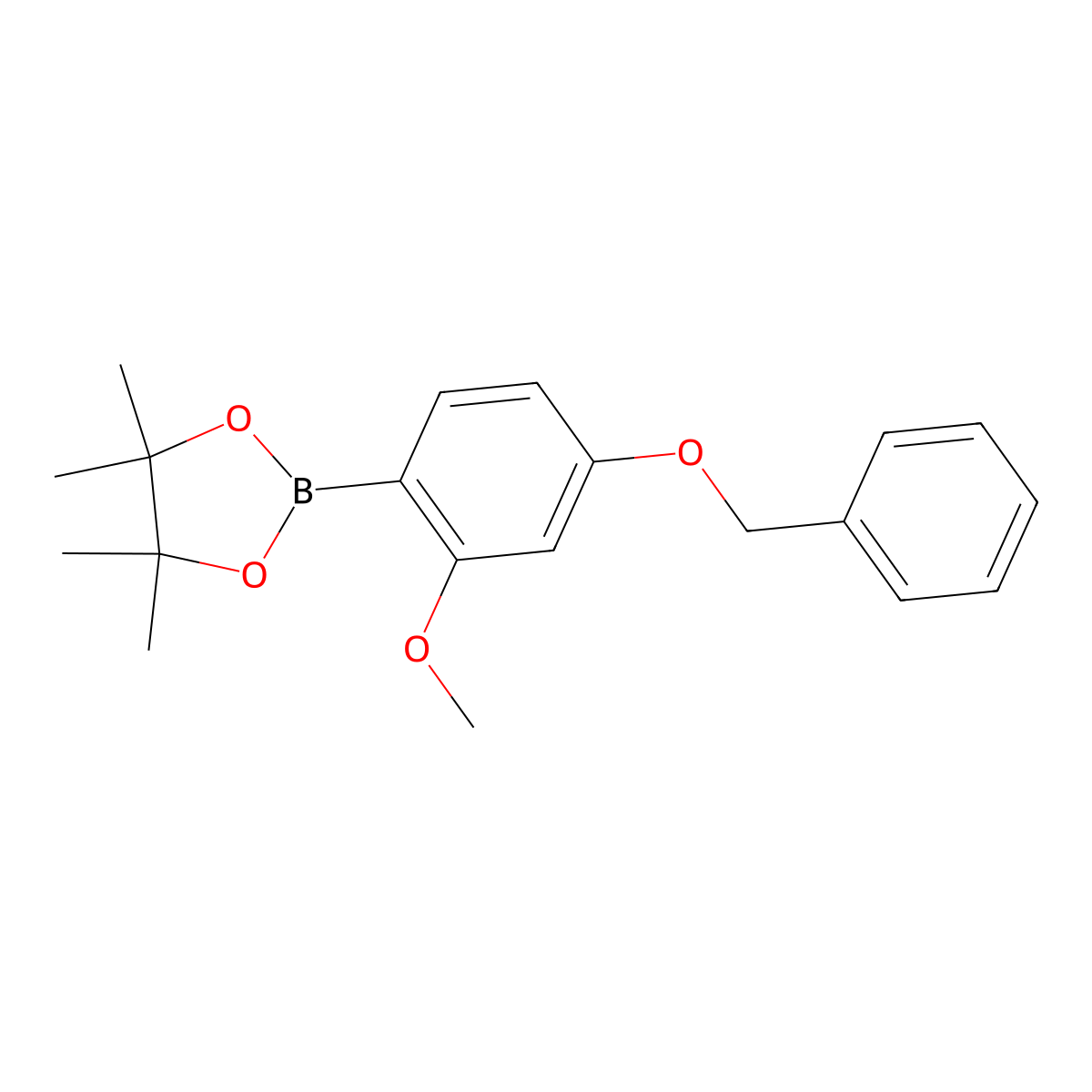 4-Benzyloxy-2-methoxyphenylboronic acid pinacol ester molecular structure, CAS 1626407-70-2