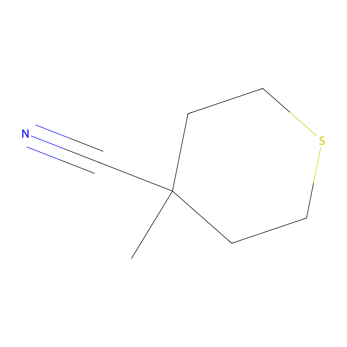 4-Methylthiane-4-carbonitrile molecular structure, CAS 1626409-73-1