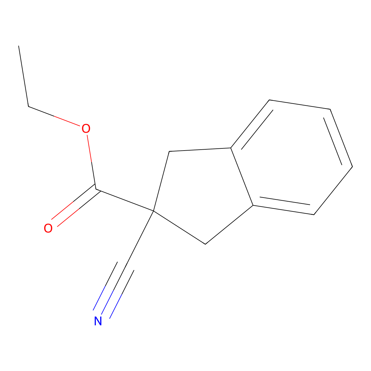Ethyl 2-cyano-1,3-dihydroindene-2-carboxylate molecular structure, CAS 162646-52-8
