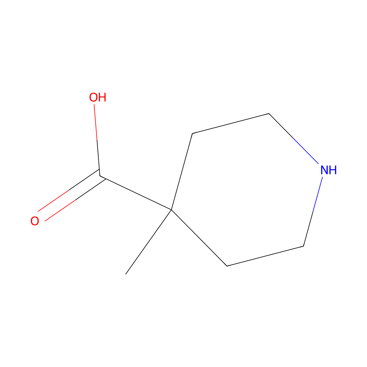 4-Methylpiperidine-4-carboxylic acid molecular structure, CAS 162648-32-0
