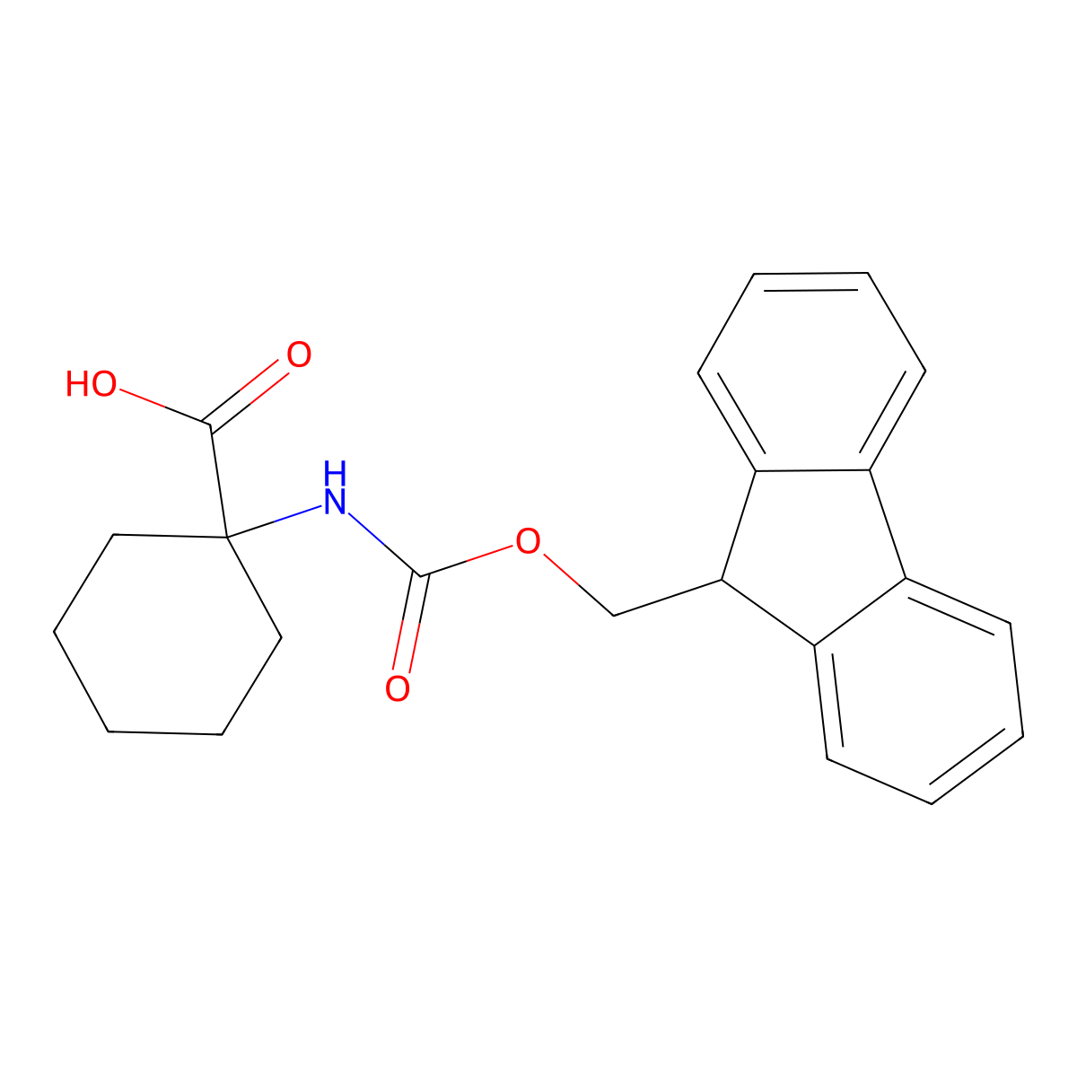 1-((Fmoc)amino)cyclohexanecarboxylic acid molecular structure, CAS 162648-54-6