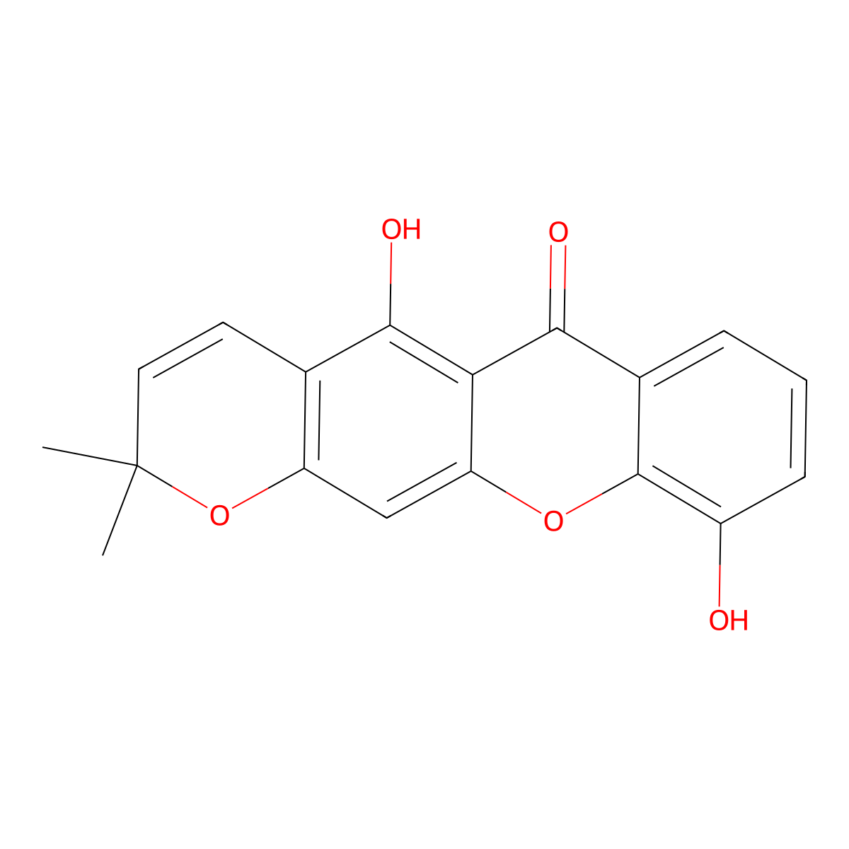 6-Deoxyjacareubin molecular structure, CAS 16265-56-8