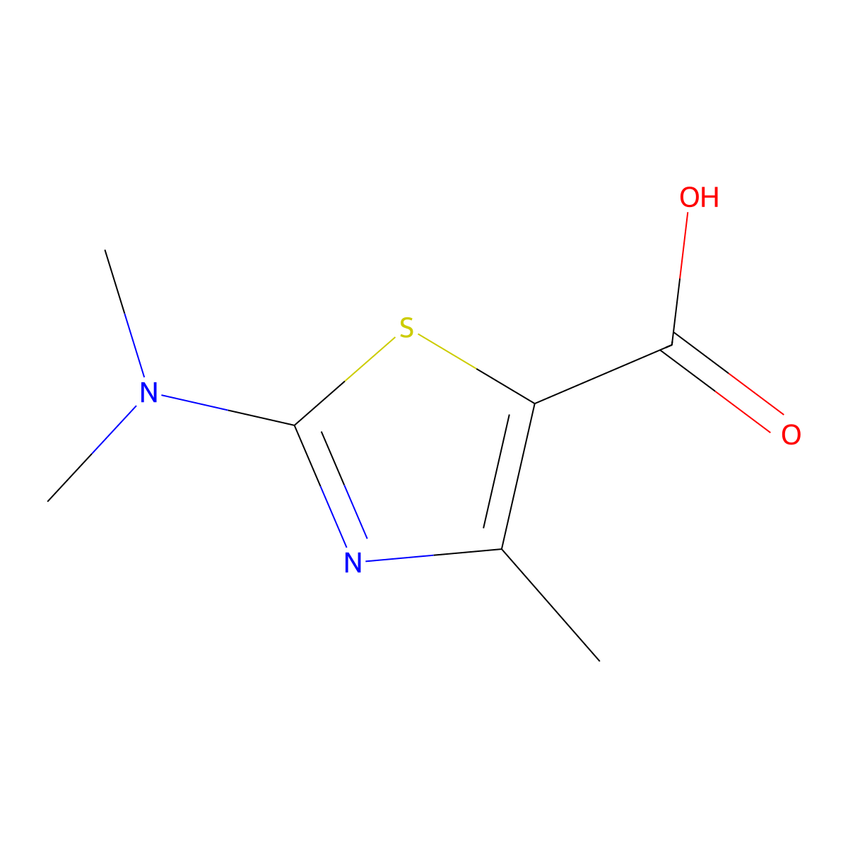 2-(Dimethylamino)-4-methyl-1,3-thiazole-5-carboxylic acid molecular structure, CAS 162650-62-6