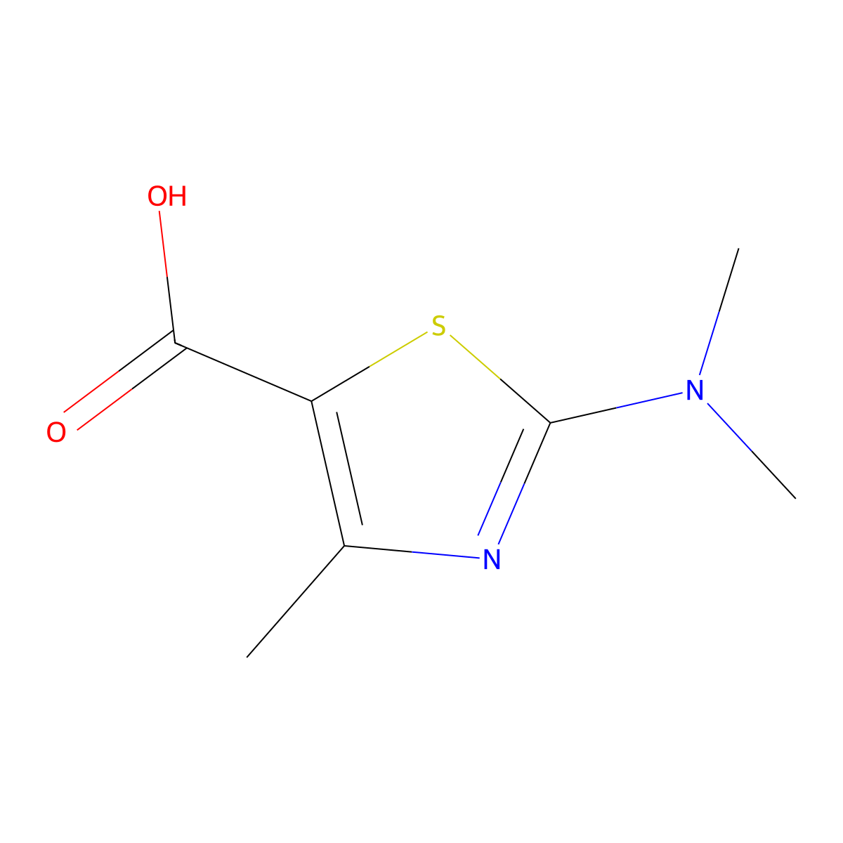 2-(Dimethylamino)-4-methyl-1,3-thiazole-5-carboxylic acid molecular structure, CAS 162650-62-6