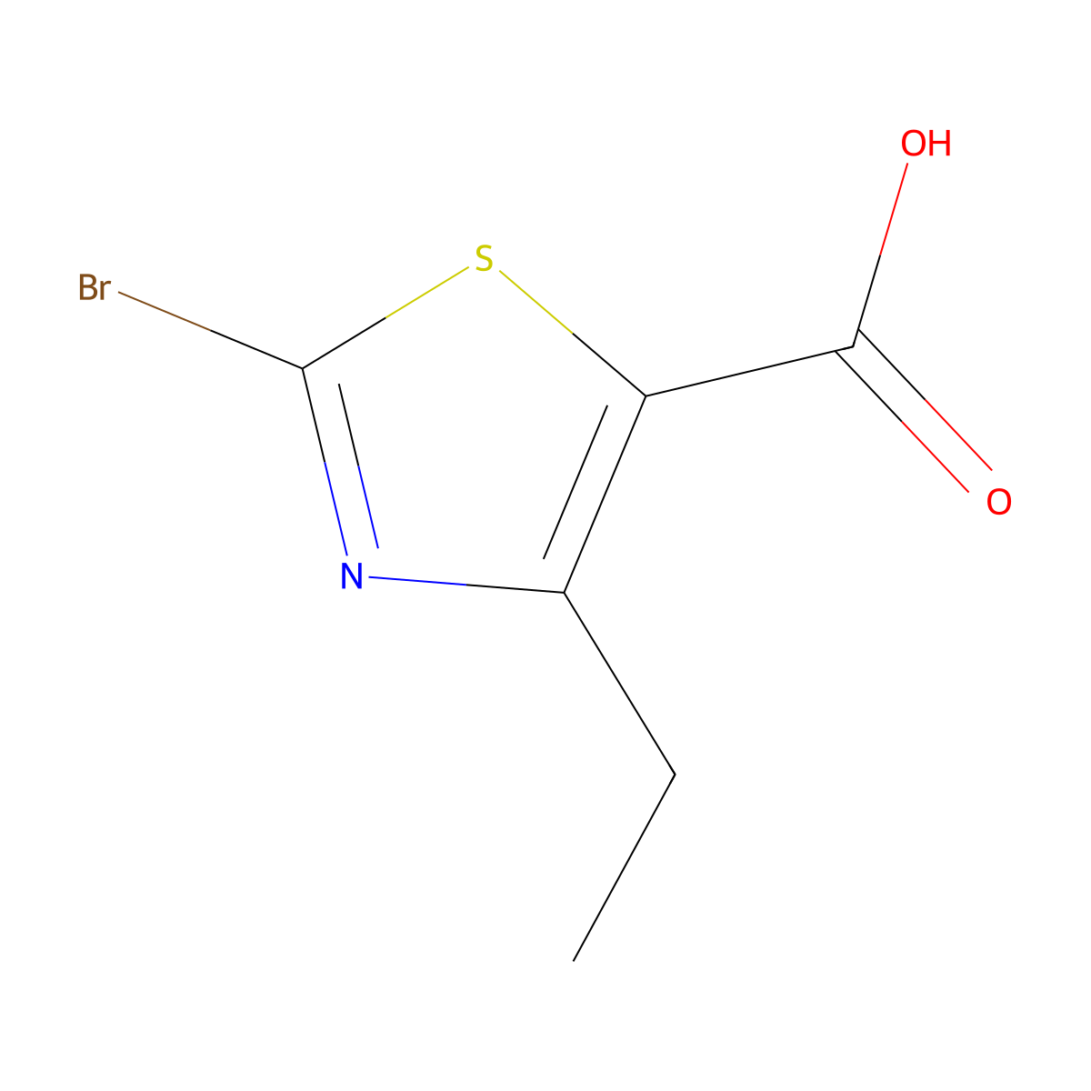 5-Thiazolecarboxylic acid, 2-bromo-4-ethyl- molecular structure, CAS 162651-08-3