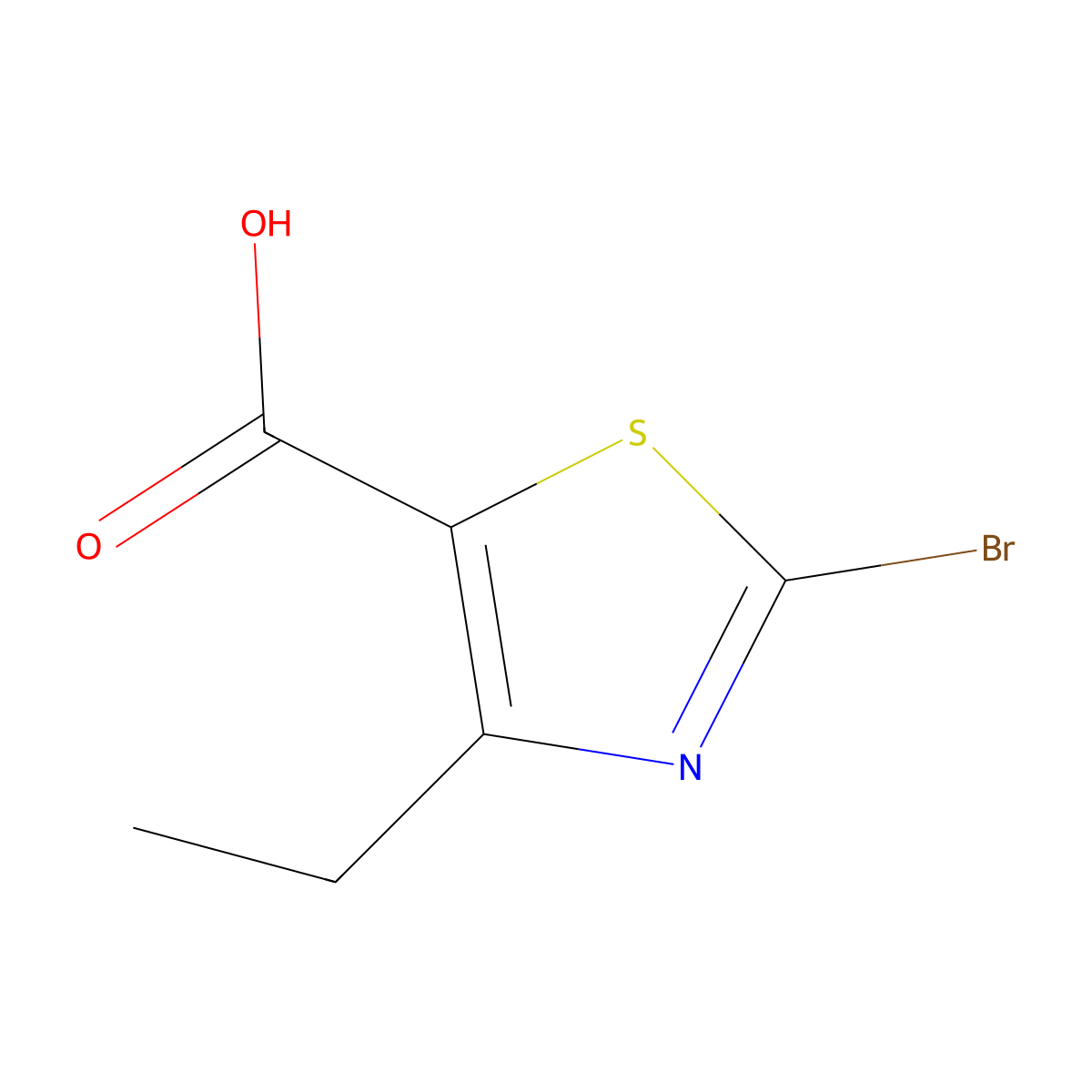 5-Thiazolecarboxylic acid, 2-bromo-4-ethyl- molecular structure, CAS 162651-08-3