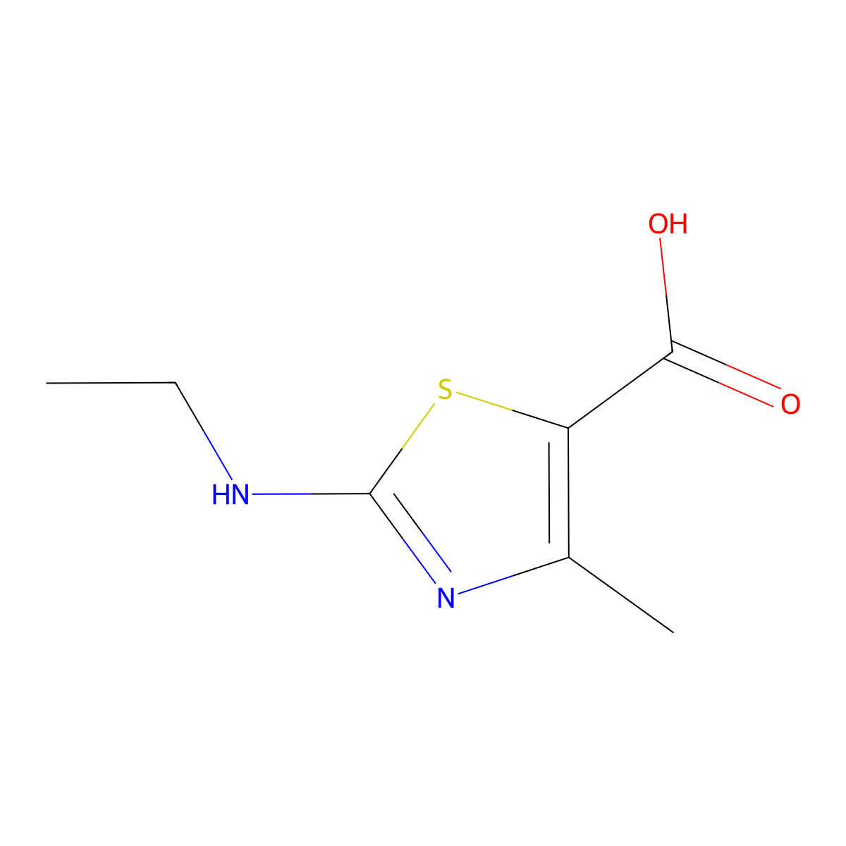 2-(Ethylamino)-4-methyl-1,3-thiazole-5-carboxylic acid molecular structure, CAS 162651-09-4